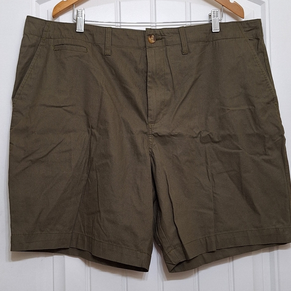 George Men Shorts Flat Front Cotton Khaki Shorts Size 42 - Picture 2 of 14